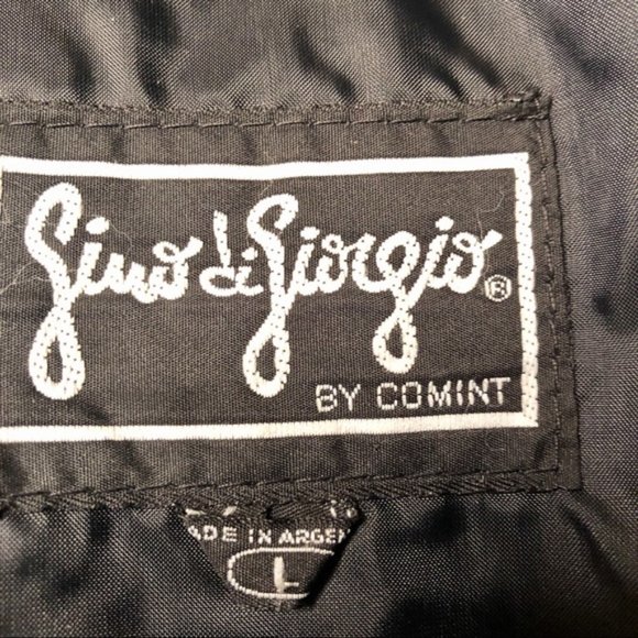 VINTAGE 80s Leather Jacket Black Bomber Oversized Batwing Sleeve Comint Large - Picture 13 of 16